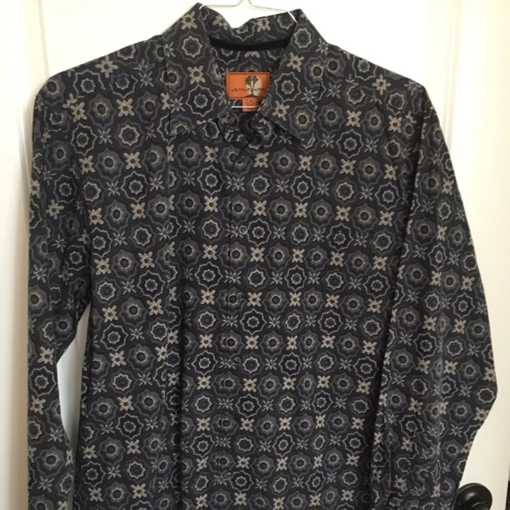 Joshua Tree Large Button Down Navy Casual Shirt
